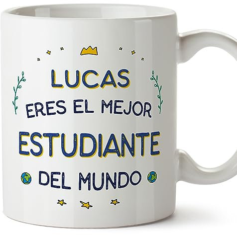 MUGFFINS Tazas Personalizadas para ESTUDIANTE hombre - En Español - Mejor del Mundo - 11 oz / 330 ml - Regalo Personalizable original y divertido