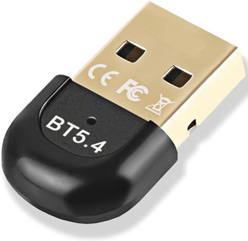 Bluetooth Adapter 5.4, USB Bluetooth Stick Dongle (EDR & BLE) Plug and Play Bluetooth Stick für PC für PC Laptop Desktop Computer, unterstützt Windows 11/10/8.1/7