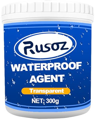 Rusoz Transparenter Wasserdichter Beschichtungsmittel, 300g Invisible Waterproof Agent, Isolier-Dichtstoff-Emulsion Dichtmasse Wasserdicht mit Pinsel für Badezimmer, Toilette, Wände, Dach
