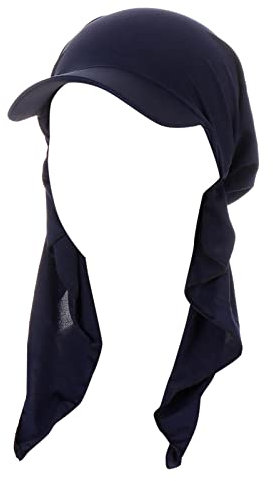 Generic Chemo Mütze Damen Visor Bandana mit Schirm Haarband Sommer Kopftuch Schal Hüte Sonnenhut Tennis Baseball-Mütze Turban Kopfbedeckung Headwear Kop Wraps Sonnenblende Kappe Marine Einheitsgröße