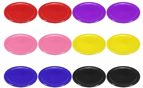 PATIKIL Dischi da Air Hockey 2,5 Pollici, 12pz Dischi di Ricambio Pesanti per Air Hockey per Tavolo Giochi per Tavolo Giochi Attrezzatura Accessorio, 2pz per Colore