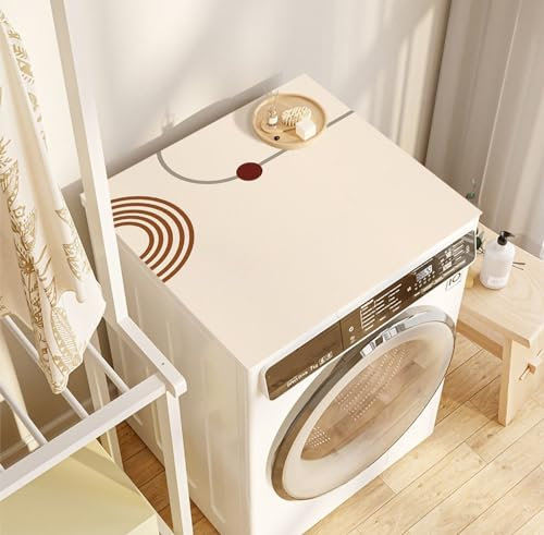 Estera Superior De Lavadora De Cuero De Pvc，Funda Lavadora，Nevera Cubierta Antipolvo， Cubierta Antipolvo Lavadora，Protector solar, barrera, apto para microondas y cocina D,50x60cm