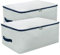 2er-Pack, 70 * 50 * 28cm, große Aufbewahrungstaschen aus weichem Baumwollsegeltuch für Kleidung, Pullover, Bettdecken, King/Queen Size Bedding Organizer, hellgrau