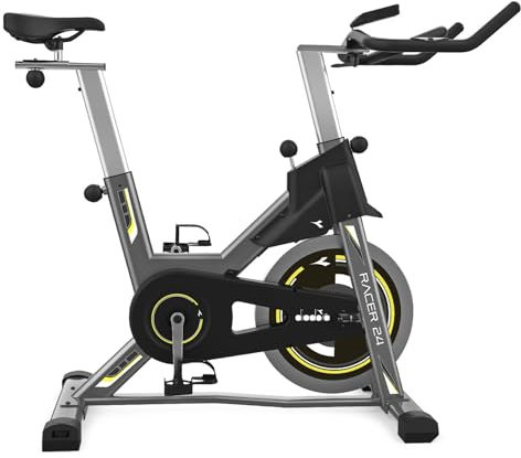 Racer 24 Diadora Fit Bike, Volano da 24 Kg, Trasmissione a Catena, Sensori Hand Pulse, App Kinomap e Zwift, Display LCD, Sella e Manubrio Regolabili