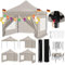 WOLTU Pavillon Das Spitzdach, Faltpavillon mit 4 Seitenwänden, Gartenpavillon wasserfest stabil UV-Schutz, Pop Up Partyzelt Outdoor, höhenverstellbar, mit Reißverschlusstür Fenster Tragetasche,Beige