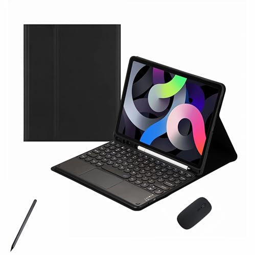 XFTeoux Funda Con Teclado Táctil Inalámbrico Bluetooth Para Samsung Galaxy Tab S6 Lite 10.4'' (2024/2022/2020), Desmontable, Set Con Ratón y Lápiz, Negro