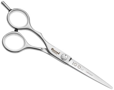 Cerena® – Haarschere GO – Offset Schere in ergonomischer Form – Friseurschere Made in Germany – Haarschneideschere – Haare schneiden, Linkshand, 6,0, 15,5 cm