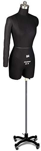 Schneiderpuppe zum Nähen, weibliche Schaufensterpuppe mit flexiblem Arm, stehender Schaufensterpuppen-Torso aus Styropor mit rollender Basis, für Schlafzimmer, Geschäfte, Studios (Farbe: Schwarz,