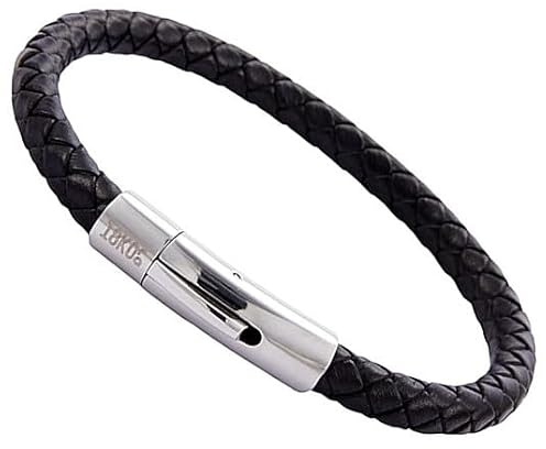 18KOra Pulseras Hombre Cuero | Pulseras Mujer Cuero | Regalos Aniversario Pareja | Regalo Hombre | Pulseras Cuero Auténtico Trenzado | Pulseras Hombre | Bracelet