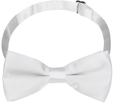 Maiany Klassische Kid Bow Tie Fliege für Kinder und Jungen, Größe anpassbar, für Festtags-Hochzeit-Festanzüge und Geburtstagspartys, modischer Kinderfliege-Zubehör (Weiß)