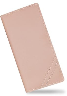 AfitLulu Portefeuille long pour femme avec 11 emplacements pour cartes et fenêtre d'identité, portefeuille ultra fin pour femme avec 2 compartiments pour l'argent liquide, les cartes de crédit, Rose,