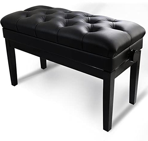 XAoSCd Klavierhocker, Klavierbank Aus Holz Mit Notenaufbewahrung, Höhenverstellbar 50–60 cm, Bequem Und Ergonomisch, Dick Gepolstert,