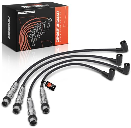 Frankberg Juego de 4 cables de encendido para gasolina 03F905409A | Compatible con: A1 Sportback 8XA 8XF, Altea XL 5P5 5P8, Habitación 5J7, Polo 6C1 6R1, Golf Plus 521 5M1
