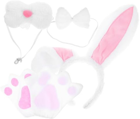 VALICLUD 1 Satz Hasenohr Stirnband Kostüm Häschen Verkleiden Sich Zubehör Kaninchen Osterbabys Rote Hasenohren Plüschtier Hasenohren Zum Leuchten Bringen Häschen Zeug Weiß Plastik
