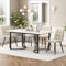 Gegtuon Esstisch mit 4 Stühlen für 4 Personen 140x80 cm, 5 teilig Tisch Rechteckig für Küche, Modern Küchentisch mit Schwarz Tischbeine, Essgruppe für Esszimmer Wohnzimmer, Samt, Beige