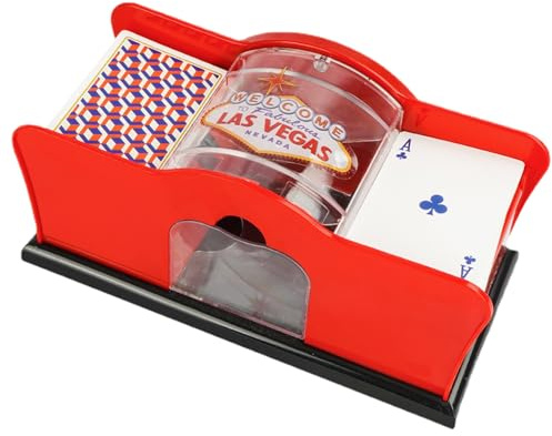 Générique Manueller Kartenmischer mit Kurbel, flach, Blackjack Texas Hold'em, tragbar, leise und schnell mischen