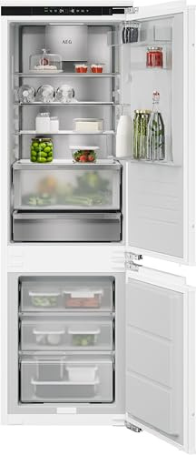 AEG WiFi Einbau‑Kühl‑Gefrierkombination 178 cm, flüsterleise 27 dB - für offene Wohnküchen, Serie 9000 NoFrost, MultiChill 0°C Schublade, KI CoolAssist smart, Energieklasse A, Festtür, TC9MS181AC