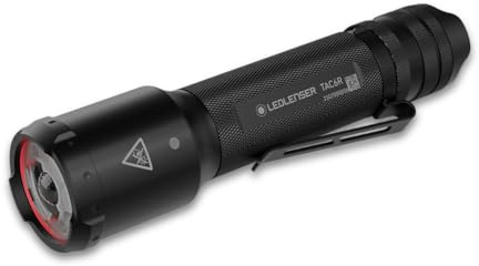 Ledlenser TAC6R Taktische Taschenlampe, wiederaufladbar, LED 2000lm, 6 Modi inkl. Strobe, Multi-Lens-Technologie, bis zu 370m Leuchtweite, IP68 wasserdicht, 18650 USB-C-Akku für Polizei, Jagd, Militär