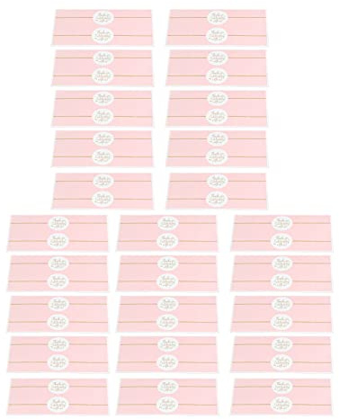 25pcs Water Bottle Stickers, Thank You Pink Paper Labels for Bottles, Personalized DIY Decorative Wine and Water Bottle Labels for Parties and Gifts
