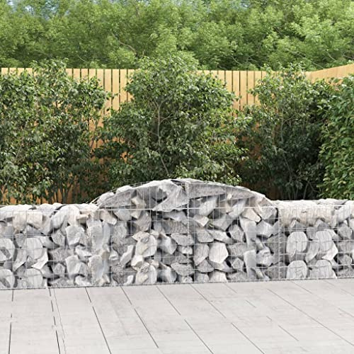 Nqyjm Cestino per gabbioni Forma Arco Ferro zincato 300x50x60/80 cm Zincato Cestino Recinzioni per Giardino Metallo Gabbioni Fioriera
