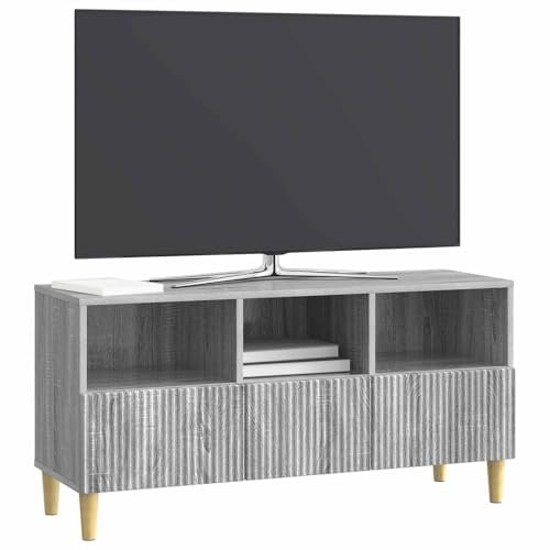 vidaXL TV-Schränk Graues Sonoma 102 x 34,5 x 50 cm Holzwerkstoff, Wohnzimmer, Vintage TV-Ständer, rechteckiges Möbelstück, moderner Lowboard, viel Stauraum, Deko für Entertainment