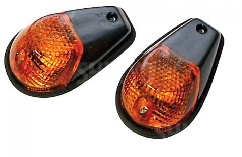 SHIN YO Verkleidungsblinker Schwarz Blinker Satz Verkleidung E-Geprüft passend für Vorne