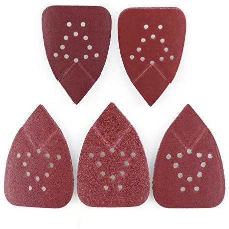 LotFancy Sanding Pads for Black and Decker Mouse Sanders, 50PCS 60 80 120 150 220 Grit Sandpaper Assortment - 12 Hole Hook and Loop Detail Palm Sander Sanding Sheets Sand Paper