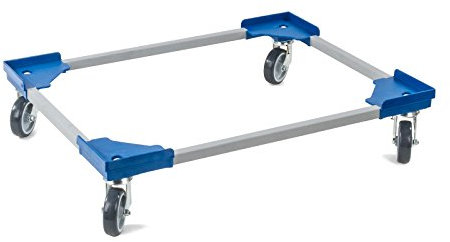 aidB Transportroller Variabel - 800x600 - Gummiräder 4 Lenkrollen Blau
