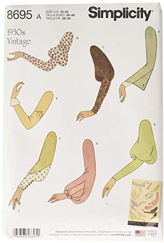 Simplicity SimplicityPattern 8695 Misses' Vintage Set of Sleeves, Paper, White, ONE Size, US8695A