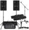 VONYX Complete Band PA System SL10 Passive Speakers, Power Dynamics 8-Channel Mixer Amp with Bluetooth, Microphone Kit, Speaker Stands & Audio Cables