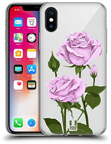 Head Case Designs Plata de Ley. Rosas y Flores Silvestres Carcasa de Gel de Silicona Compatible con Apple iPhone X/iPhone XS