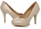 AJVANI high mid Heel Smart Work Evening Party Platform Court Shoes Pumps Size 6 39 Nude Patent
