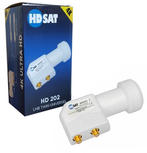 HDSAT HD202 LNB Twin Full HD 4K Tête Parabole 2 Sorties 0,1dB