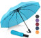 ZOMAKE Regenschirm Taschenschirm Sturmfest,Klein Schirm mit Auf-Zu-Automatik für Herren Damen - Travel Umbrella mit UV Schutz, (Hellblau)