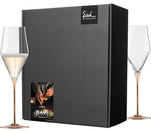 Champagnergläser Ravi Gold 260 ml - 2 Stück im Geschenkkarton