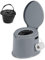 COSTWAY Inodoro Portátil para Camping con Tapa y Soporte para Papel Higiénico Inodoro Móvil para Viaje Acampar Senderismo (Gris)