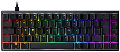 DURGOD Hades 69 RGB Mechanical Gaming Keyboard | 65% Layout | USB Type C | Aluminium Chassis | Cherry Profile Doubleshot PBT | ISO UK Layout (Cherry Silent Red, Black)