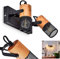 Wandleuchte Lengalau Wandlampe aus Metall schwarz und Holz, Moderne Zimmerlampe 2-flammig, 2 x E14, Leuchtenköpfe sind beliebig schwenkbar,ohne Leuchtmittel