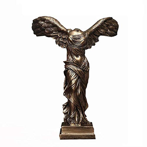 SAZDFY Victoria Goddess Figurenskulpturen, römische geflügelte Victory Samothrace Desktop-Ornamente für Geschenke der Wohnkultur-Sammlung, griechische Gott-Statuen Bronze A 23x17x7,5 cm (9x7x3)