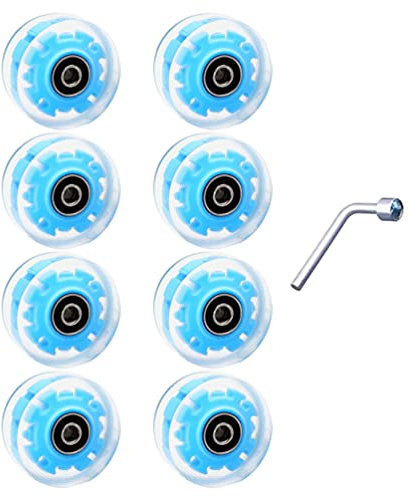 Rad Mit Lichtern Zum Skaten 1 Set Licht Up Skating R? Upgrade Licht Up Roller Skate R? Leucht R? mit Lager Skateboard Roller Skating Zubeh?r Blau Outdoor Zubehör Outdoor Zubehör