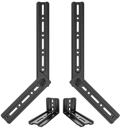 USX MOUNT Support de barre de son sous la TV, support de barre de son à angle réglable, étagère flexible pour barre de son, charge maximale de 10 kg, support de barre de son avec crochets en forme de
