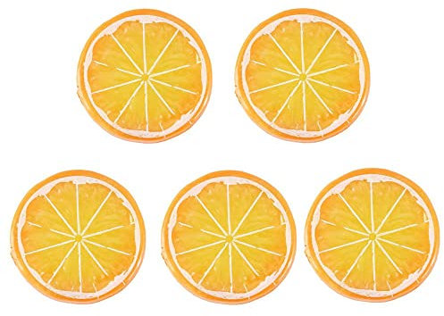 GIVBRO Künstliche Früchte, Orangenscheiben, künstliches Simulationsmodell, lebensechte Früchte für Fotografie, Requisiten, Zuhause, Küche, Schaufensterdekoration, 5 Stück