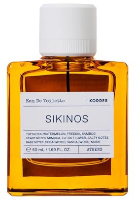 KORRES SIKINOS Eau de Toilette für Herren und Damen, unisex Duft, aquatisch & floral, vegan, 50 ml