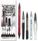 Kuretake Zig INKTOBER special set, Illustration Basic Set, Marking pen (5 pcs), Brush pens and glitter pen, Made in Japan