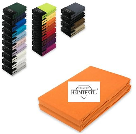 EXKLUSIV HEIMTEXTIL Marke Jersey Spannbettlaken Doppelpack 90-100 x 200 cm Terrakotta