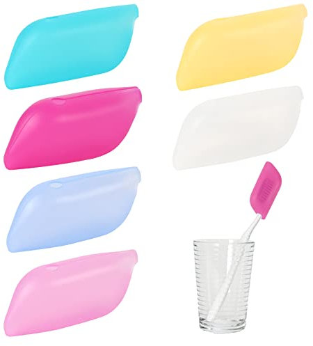 TYEQWT 6 Pezzi Coprispazzolino in Silicone, Cappucci per Coprispazzolino Portatile, Cappucci per Coprispazzolino in Silicone Antibatterico, per Campeggio, Viaggi, Bagno, Scuola, Casa e Tempo Libero
