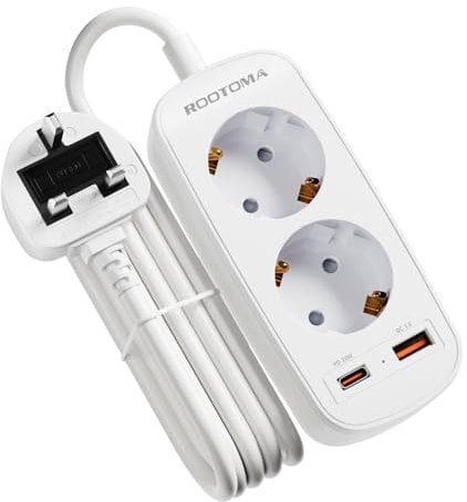 Adapter England Deutschland Stecker, Reiseadapter UK mit PD20W USB Schnellladung, 2-Fach Steckdosenadapter England Typ G 1,5 m Kabel UK Adapter für UK, London, Ireland, Zypern, Dubai, Singapur