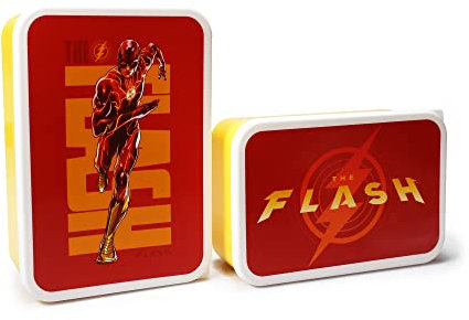 The Flash Lunchbox – 2er Set – DC Comics – Snackboxen – wiederverwendbare Lebensmittelbehälter – BPA-freier Kunststoff