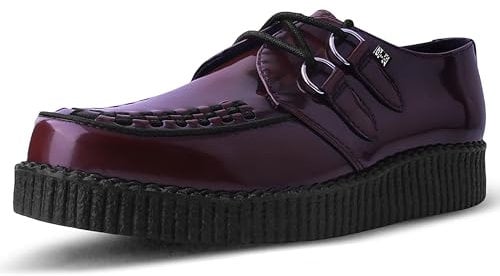 T.U.K. Vegan Viva Low Creeper - Herren & Damen Schuhe - Farbe Burgundy Faux Leather - Größe EU44