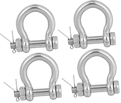 VILLFUL 4stücke Edelstahlschäkel Aus Metall Mit Funktion Und Hufeisen-design Vielseitige Anwendungen Im Haushalt Und Schiffen
